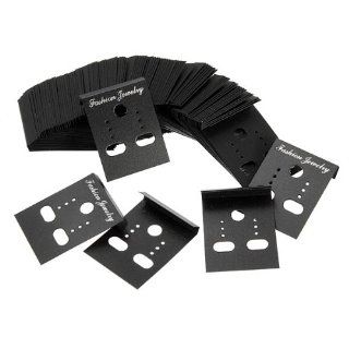 100pcs Earring Display Hang Cards Black Ear Studs Holder 3x4cm   Jewelry Trays