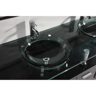 Legion Furniture Double Bathroom Vanity Set with Mirror in Espresso