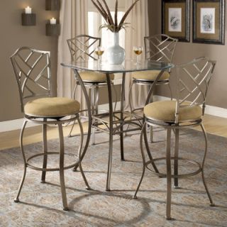 Hillsdale Brookside Bar Height Glass Bistro Table with Hanover Stools