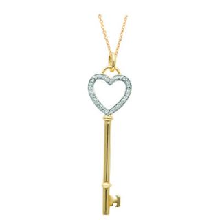 Silver on the Rocks Truly Yours Heart Key Pendant in Yellow Gold and