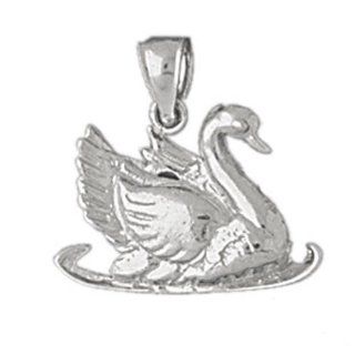Clevereve's 14K White Gold Pendant Swan 5.1   Gram(s) CleverSilver Jewelry