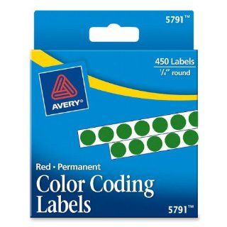 Avery Permanent Color Coding Labels, 0.25 Inches, Round, Green, Pack of 450 (5791) 