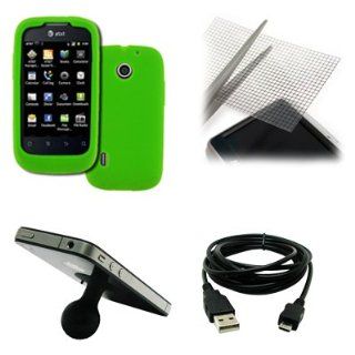 EMPIRE Huawei Fusion U8652 Silicone Skin Case Cover (Neon Green) + Silicone Suction Cup Stand + USB 2.0 Data Cable + Universal Screen Protector [EMPIRE Packaging] Cell Phones & Accessories