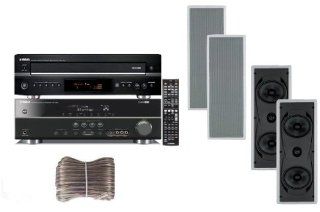 Yamaha 3D Ready 5.1 Channel Digital Audio/Video Receiver + Yamaha 5 Disc Carousel type CD Changer/Player with Play Exchange + Yamaha Natural Sound Custom Install In Wall 2 Way 130 watts 2 Speaker Set (Pair) with 1" Soft Dome Tweeter & Dual 6.5&quo