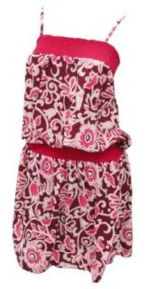 La Leela Pink Allover Printed Halter Short Tube Dress