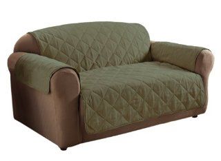 QUILTED Pet Dog Children Kids FURNITURE PROTECTOR Micro Suede Slip Cover Green, Love seat   Sofa Slipcovers