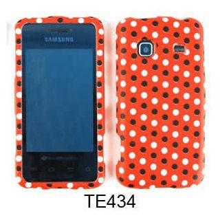 CELL PHONE CASE COVER FOR SAMSUNG GALAXY PREVAIL M820 BLACK AND WHITE DOTS ON RED Cell Phones & Accessories