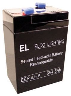 Elco EEP4A Black Emergency Lighting Accessories 6V Rechargeable Battery for Elco EE20L, EE40L, EE50L   Directional Spotlight Ceiling Fixtures  