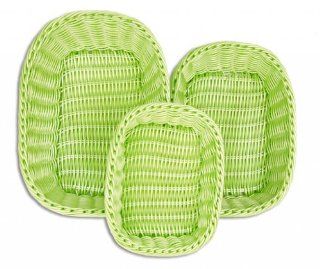 Colorbasket Lime Green Rectangular Basket 3 Pcs Set   Magazine Baskets