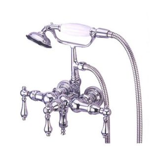 Elements of Design Vintage Three Handle Wall Mount Clawfoot Tub Faucet
