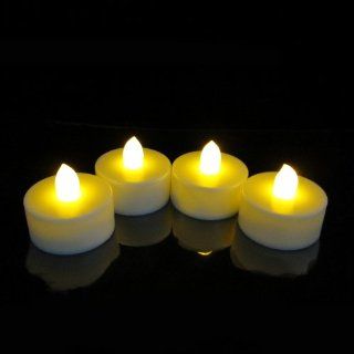Set of 4 Battery Operated LED Flickering Tea Lights with Auto Timer  