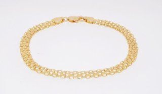 14K Yellow Gold 7 1/4" Bismark Bracelet Link Bracelets Jewelry