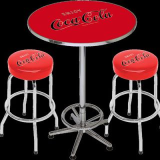 On The Edge Marketing Coca Cola Licensed 3 Piece Pub Table Set