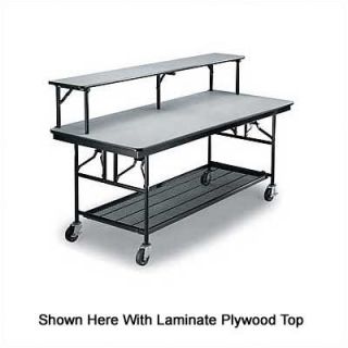 Midwest Folding Bar/Buffet Unit with Riser Shelf and Plywood Top