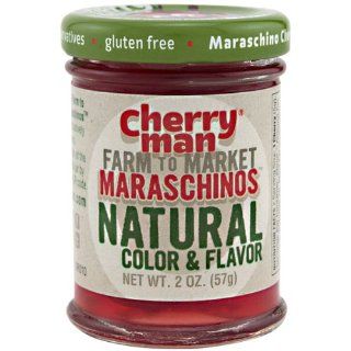 CherryMan Farm to Market All Natural Stemless Maraschino Cherries   2 oz Sample Jar Kitchen & Dining