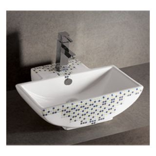 Whitehaus Collection Isabella Decorative Tile Rectangular Vessel Sink