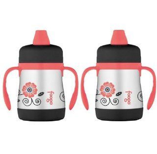 Thermos Foogo Phases Stainless Steel Sippy Cup with Handles, Poppy Patch, 7 Ounce, 2 Pack  Baby