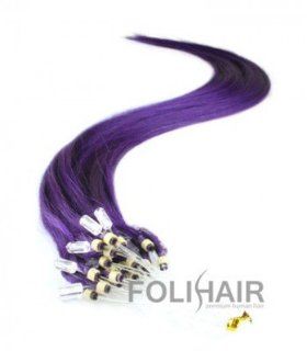 Micro Loop / Rings Synthetic Hair Extensions Simple Straight 18 Inches Lila 100 Strands 0.5g/Strand  Beauty