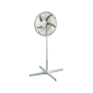 20 Three Speed Adjustable Oscillating Power Stand Fan, Metal/Plastic
