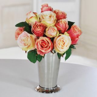 Jane Seymour Botanicals Rose and Peony in Glass Vase