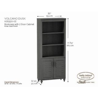 kathy ireland by Bush Volcano Dusk Bookcase with 2 Doors Cabinet in