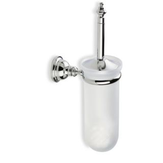 Elite Classic Style Wall Mounted Glass Toilet Brush Holder in Chrome