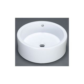Bathroom sink Round ceramic vessel with overflow Ceramic construction