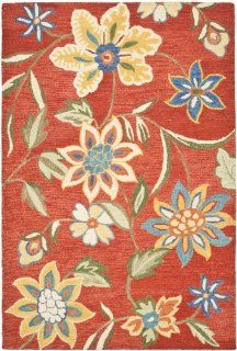 Safavieh BLM673A Blossoms Collection Handmade Wool Area Runner, 2 Feet 3 Inch by 6 Feet, Rust and Multi  
