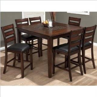  Jofran 697 Series 7 Piece Counter Height Dining Set with Slat Back Stools Home & Kitchen