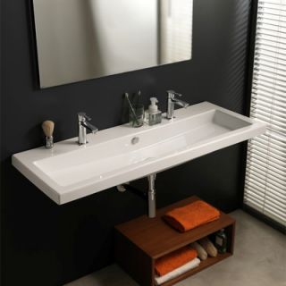 Tecla Cangas Ceramic Bathroom Sink with Overflow   Art CAN05011 120