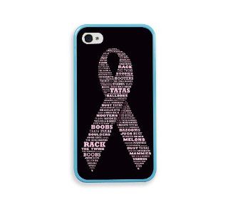 Breast Cancer Awareness Ribbon Aqua Silicon Bumper iPhone 4 Case Fits iPhone 4 & iPhone 4S Cell Phones & Accessories