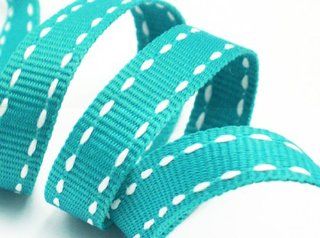 5 Yards 3/8" 9mm (77. Teal Afterglow) Stitched Grosgrain Ribbon 7032 for Second and More Items