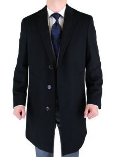 Luciano Natazzi Men's Black Cashmere Wool Overcoat Modern Topcoat at  Mens Clothing store