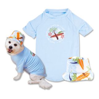 Trend Lab Pet Surfs Up Dog T Shirt and Hat in Blue