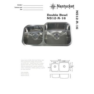 Nantucket Sinks Reversed Offset Double Bowl 40/60 Undermount Kitchen
