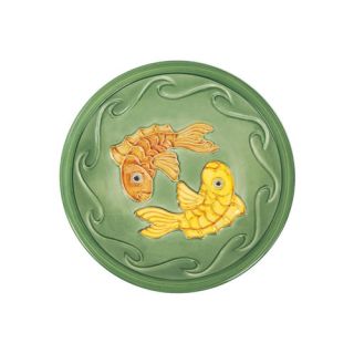 Green Fish Bird Bath Bowl and Stake