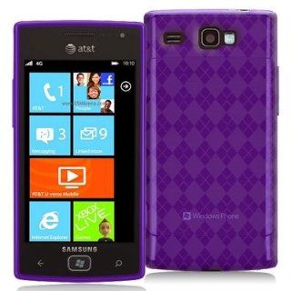 Purple TPU Rubber Skin Case Cover for Samsung Focus Flash i677 Cell Phones & Accessories