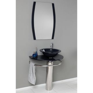 Vetro 29.5 Scoperto Modern Glass Bathroom Vanity Set with Mirror