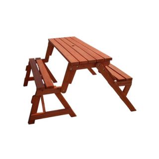 Atlantic Outdoor Convertible Wood Picnic Table and Garden Bench