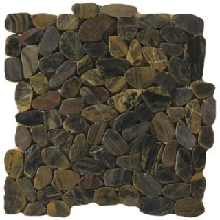 Emser Tile Natural Stone 12 x 12 Flat Rivera Pebble Mosaic in Forest