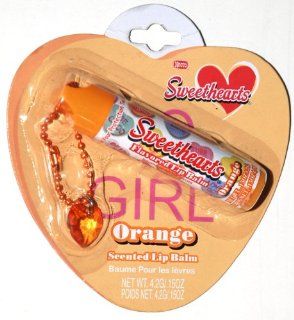 Valentine Candy Hearts, Sweethearts Orange Flavored Lip Balm (1 Each) Health & Personal Care