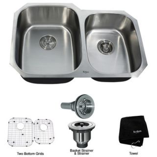 Kraus 31.5 x 20.5 Undermount 60/40 Double Bowl 16 Gauge Kitchen Sink