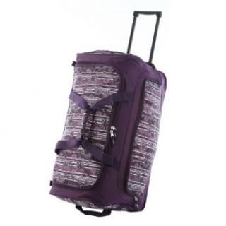 26" Fashion Rolling Duffel Color Purple Floral Sports & Outdoors