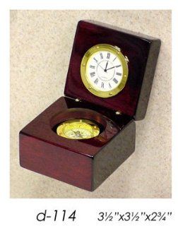 Mahogany Finish Clock with Compass #D 114  Other Products  
