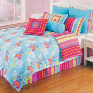 kathy ireland Home by Hallmart Pop Radiance Funky Flower Comforter Set