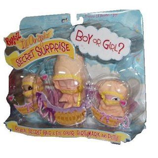 Bratz Lil' Angels Secret Surprise Numbered Collector Series 3 Pack Set with 1 Bratz Lil Angelz Baby (# 679) and 2 Pets (# 686 and # 693) in Peach Color Wrap Toys & Games