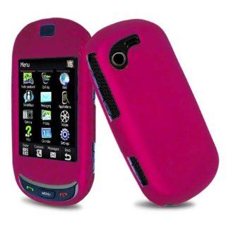 Hard Plastic Snap on Cover Fits Samsung T669 Gravity Touch Solid Rose Pink (Rubberized) T Mobile Cell Phones & Accessories
