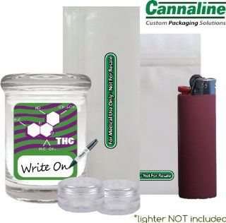 "Green THC Molecule Wave" Re Writable Stash Jar Bundle  Other Products  