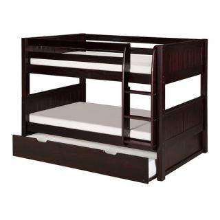 Low Bunk Bed with Trundle and Panel Headboard