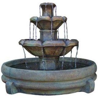 Montreux Three Tier Cast Stone Fountain   Tabletop Fountains